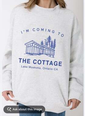 Girl Tribe Co Im Coming Home to The Cottage Mock Neck Sweatshirt 100% Cotton L
